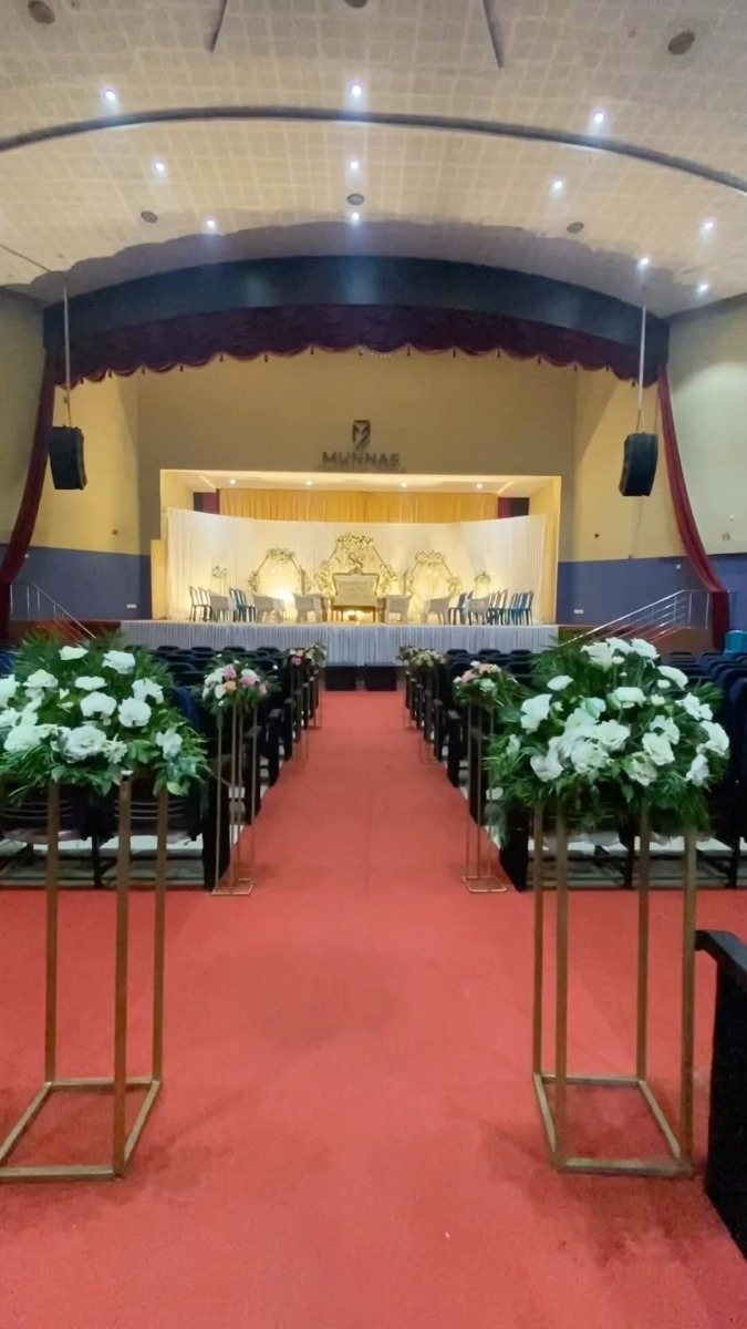 Grand banquet hall at Dwarka Palace Convention Centre, Madurai